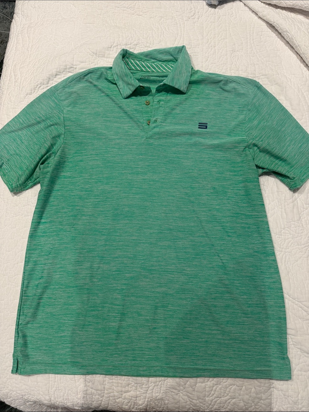 Neon Green Heathered golf Polo Shirt large dri fit